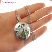 dragonfly aromatherapy essential jewelry lockets necklace pendant charms vintage man necklace jewelry hollow animal locket g