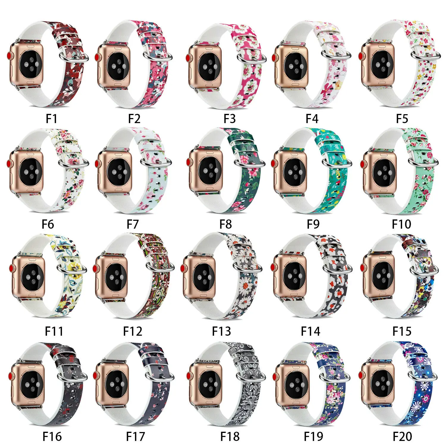 Весенний цветок кожаный ремешок для наручных часов Apple Watch серии 1/2/3/4/5 44 мм, 42 мм, 40 мм, 38 мм, версия Сельский Цветочный браслет для наручных часов iWatch, ремешок