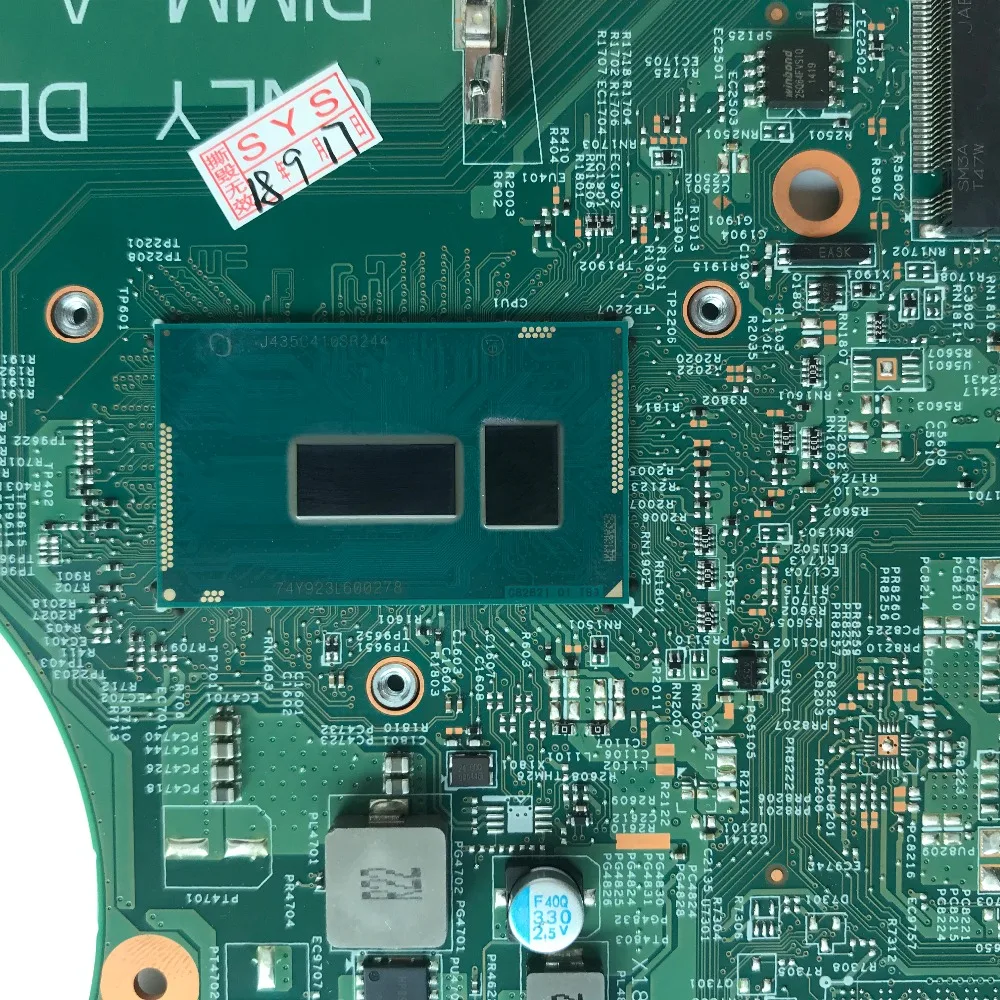 SZWXZY отлично подходит для DELL Inspiron 3458 3558 Материнская плата ноутбука с I3 5005U DDR3L CN 086P58