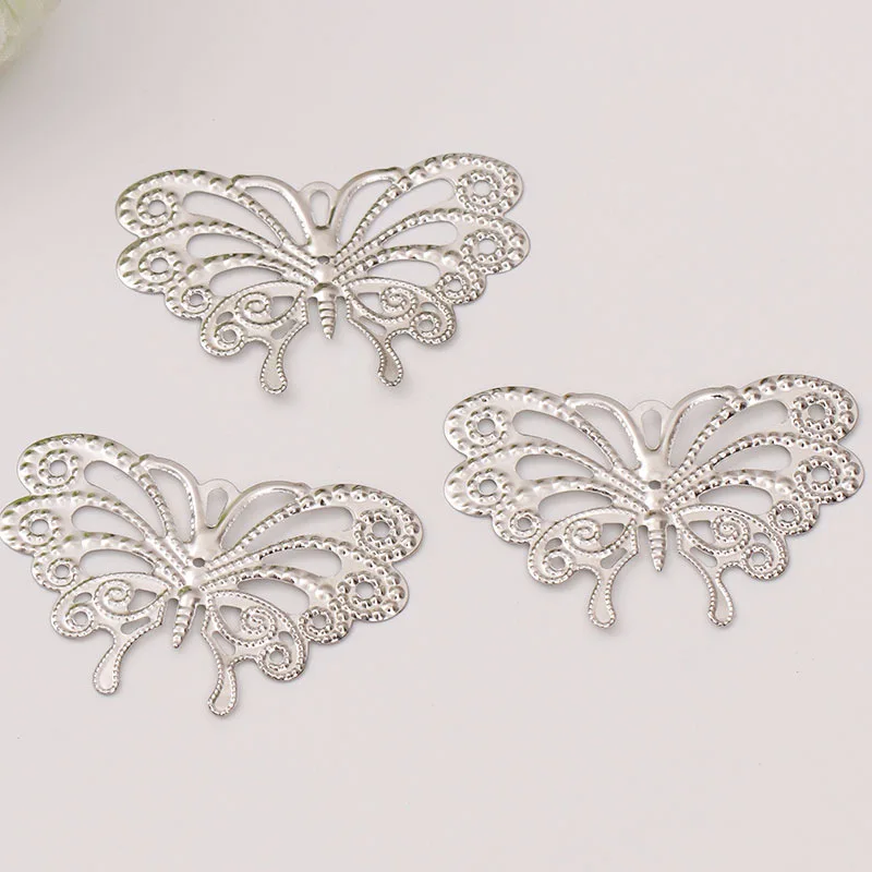 59mm 30Pcs Vintage Butterfly Filigree DIY Metal Connectors Crafts Accessories Charm Pendant | Украшения и аксессуары