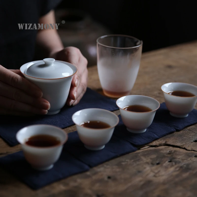 WIZAMONY дорожная сумка китайский чайный набор кунг фу gaiwan Чайник чашки ярмарка