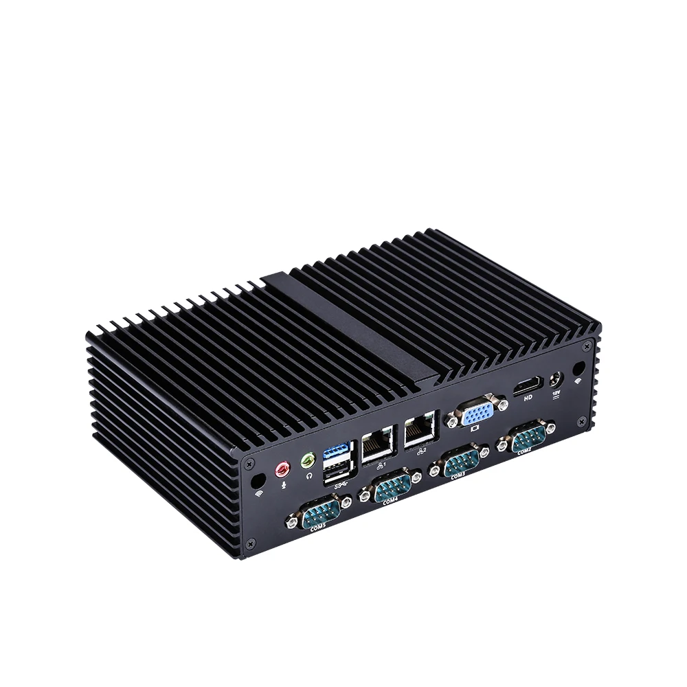 Qotom mini PC Q190X 7 RS232 dual Lan 8 USB celeron J1900 quad core Безвентиляторный X86 POS киоск IPC