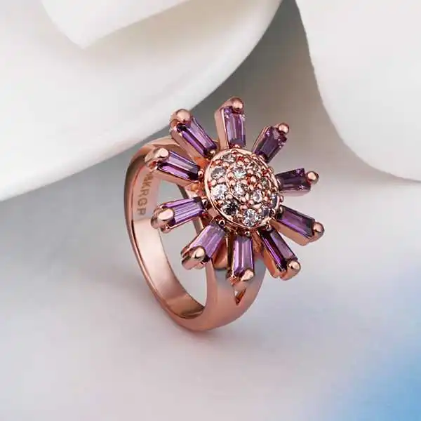 New Arrival Engagement Ring 18K Gold Plated Women Rings Made With Genuine SWA Elements Austrian Crystal Jewelry SMTPR443 | Украшения и