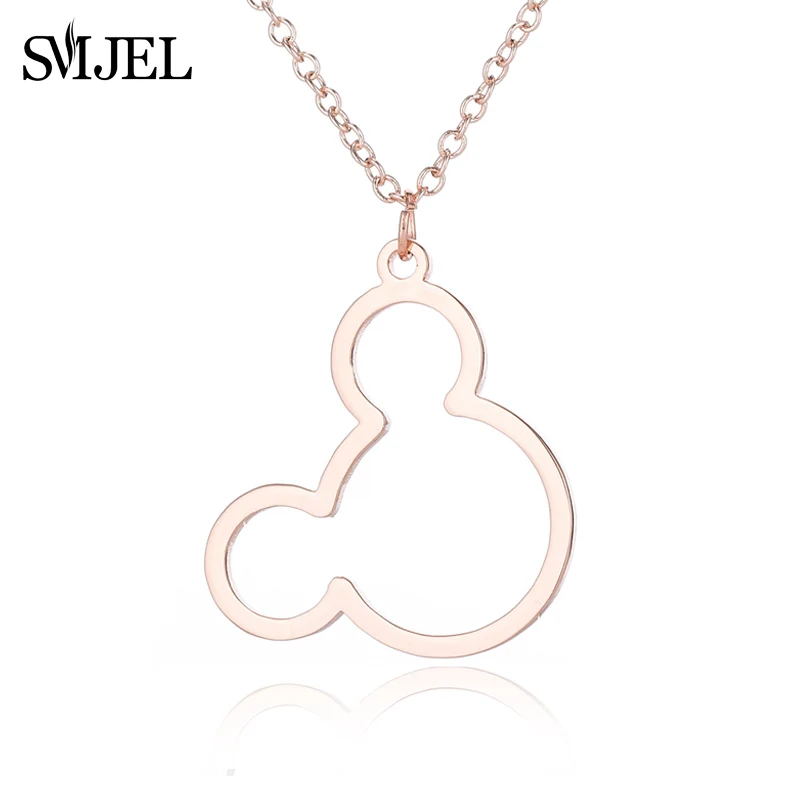 Rose Necklace SMJEL браслет из нержавеющей стали с Микки Маусом детские ювелирные изделия женские Мультяшные браслеты Minnie браслеты детские подарочные браслеты - Окраска металла: Rose Necklace