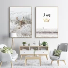 Скандинавский олень, настенное художественное полотно, Постер и печать, картина, пейзаж, декоративное изображение для гостиной, современный креативный Декор