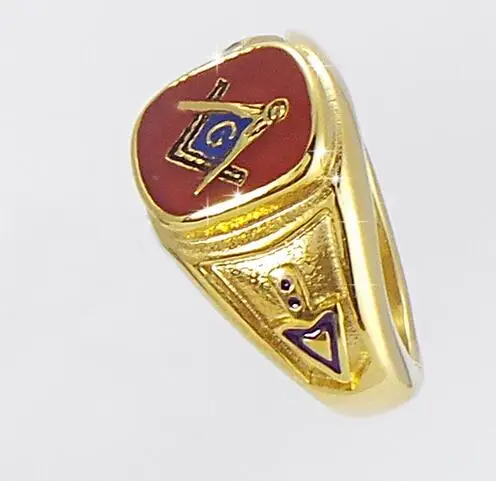 Оптовая продажа из нержавеющей стали старинное красное ложе масонское кольцо