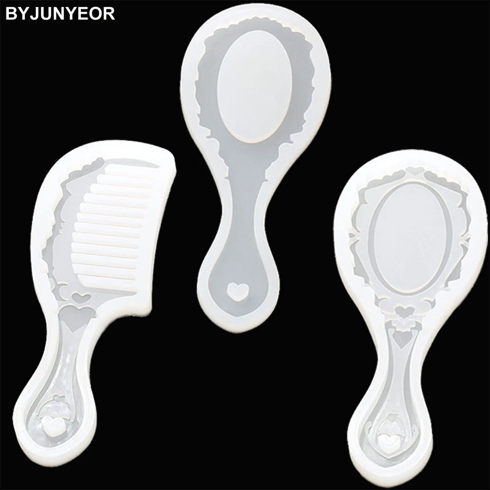 

C296 Ретро макияж зеркальная расческа УФ Смола силиконовая форма помадка Шоколадные конфеты леденец Кристалл эпоксидная мягкая глина Выпека...