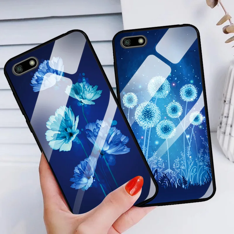 Красивая сумка для телефона с цветами Huawei Y5 2018 чехол Y5Prime мягкий край закаленное