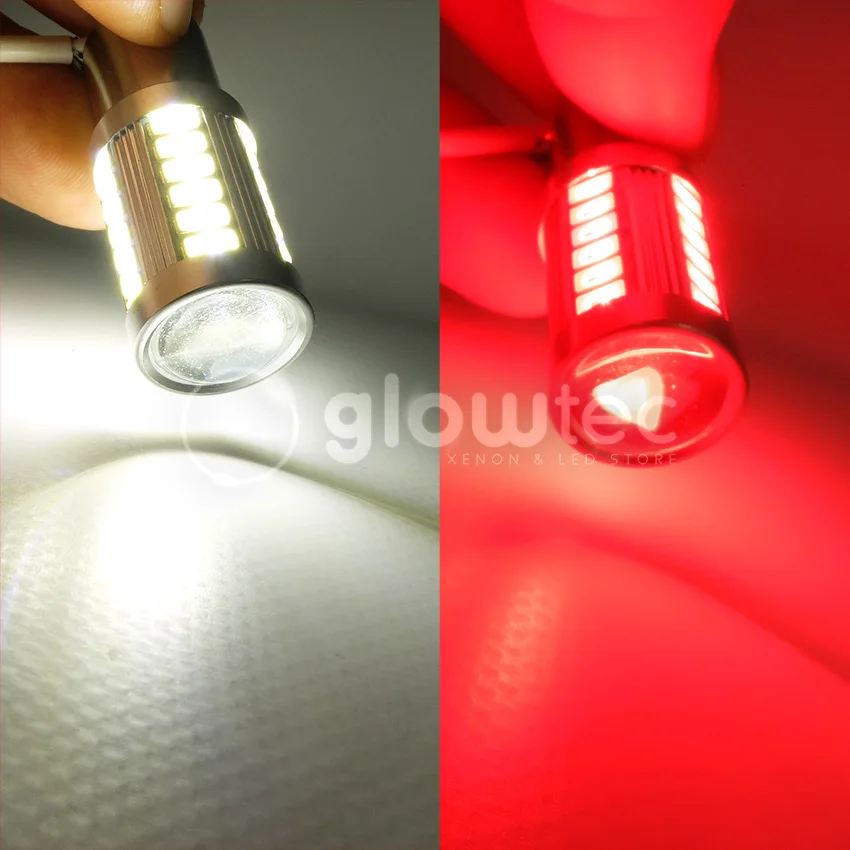 GLOWTEC 4 шт. BA15S BA15D P21W 33smd 5063 S25 1156 Автомобильная грузовая лампа заднего противотуманного фонаря на светодиоде для резервного копирования парковки стоп-сигнала.