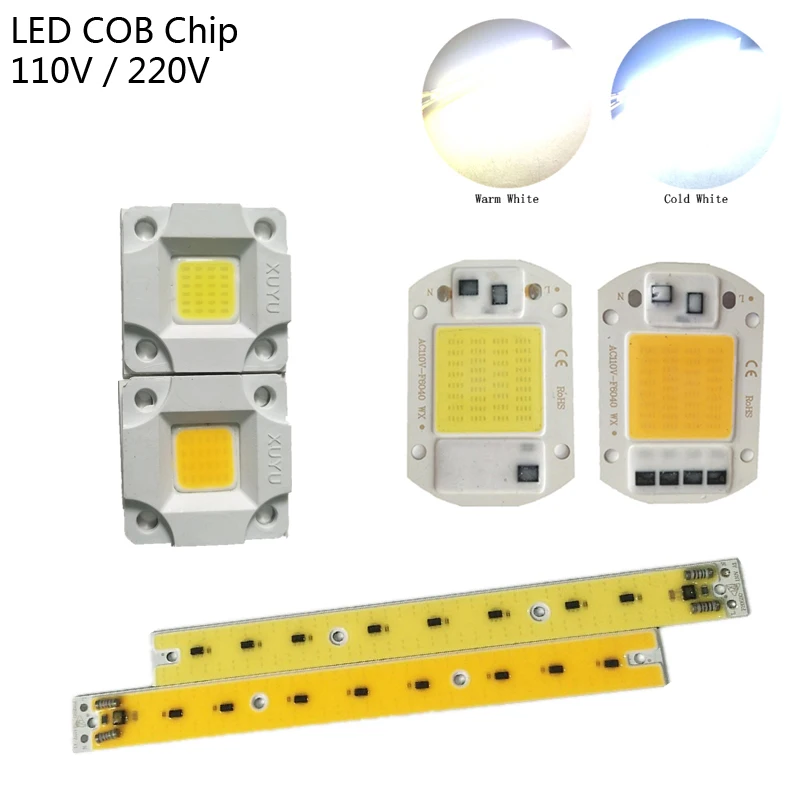 Умный IC COB прожектор теплый белый AC 110 V/220 V бар освещение чистого белого цвета 10 80W