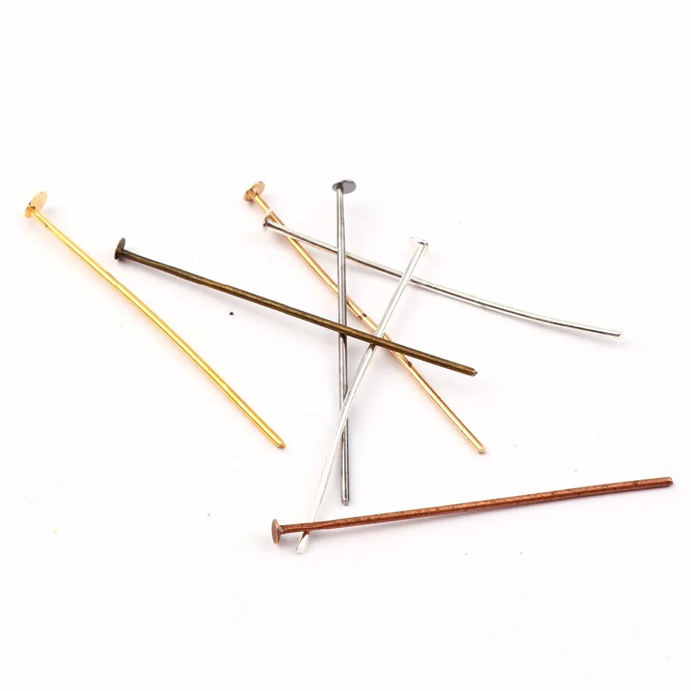 Заводская плоская шпильки с головкой 20 мм из розового золота серебра античной