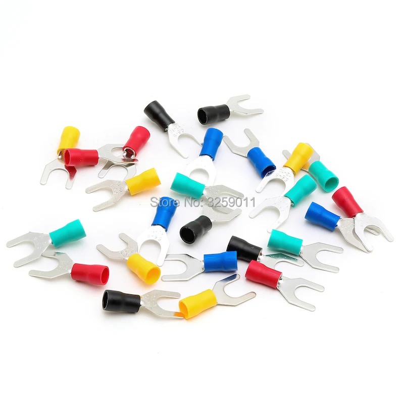 20 шт. SV5.5-4 12-10 AWG Spade Предварительно Изоляционные электрические обжимные клеммные