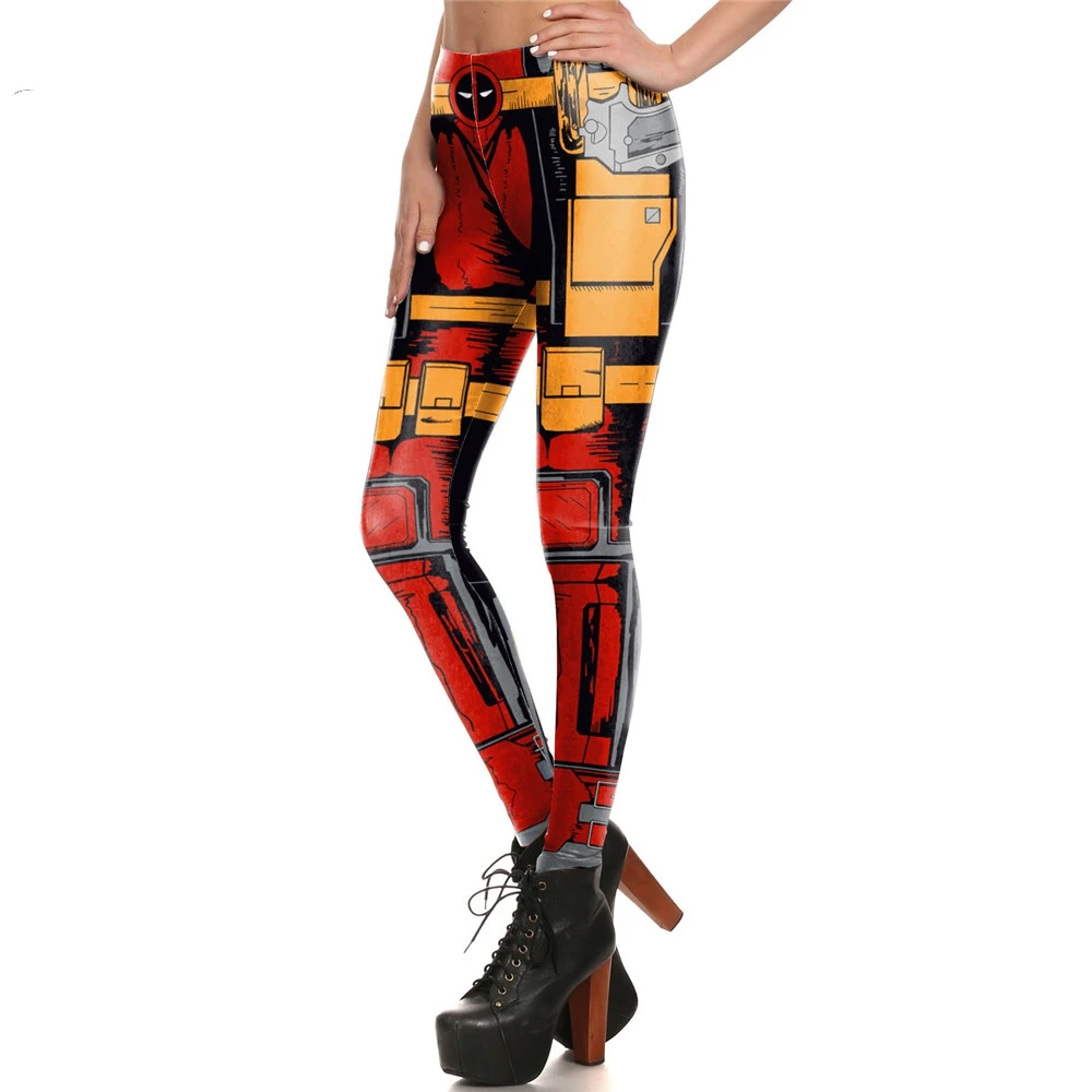 2017 Freeshipping New Women Print Leggings Comic Style Super Hero Ankle-length Deadpool Leggins Hot Printed Woman Clothings | Женская