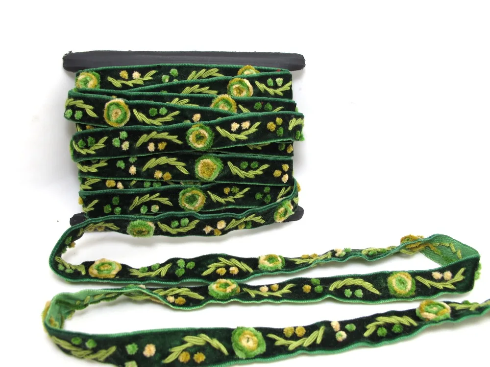 Вельветовая лента с вышитыми цветами 5/8 дюйма шитье стеганое принадлежности для