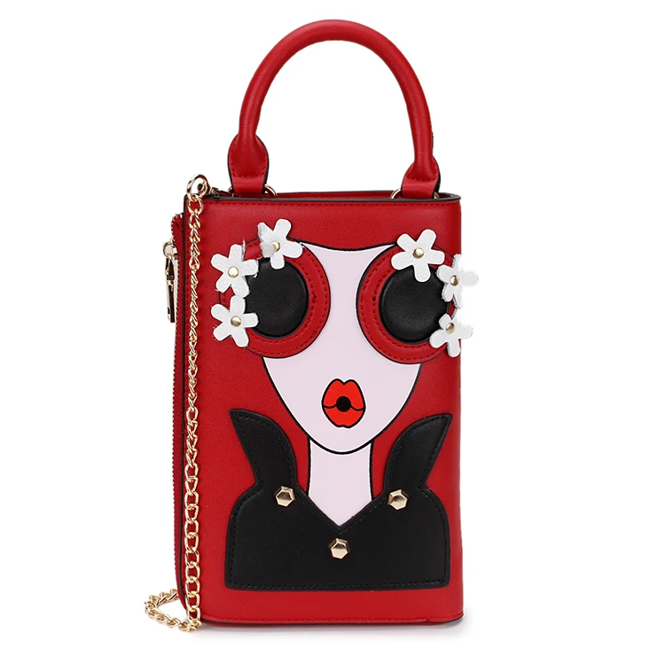 Flower red Стиль, сексуальная женская мода, узор, серьги, украшенные, женские сумки, женская сумка через плечо, сумка-мессенджер, повседневная сумка - Цвет: Flower red