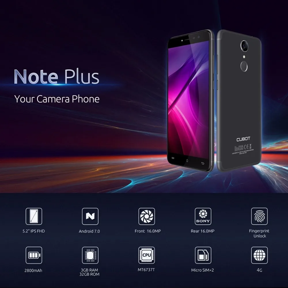 Cubot Note Plus смартфон четырёхъядерный 3 Гб ОЗУ 32 ПЗУ Android 5 2 | Мобильные телефоны и