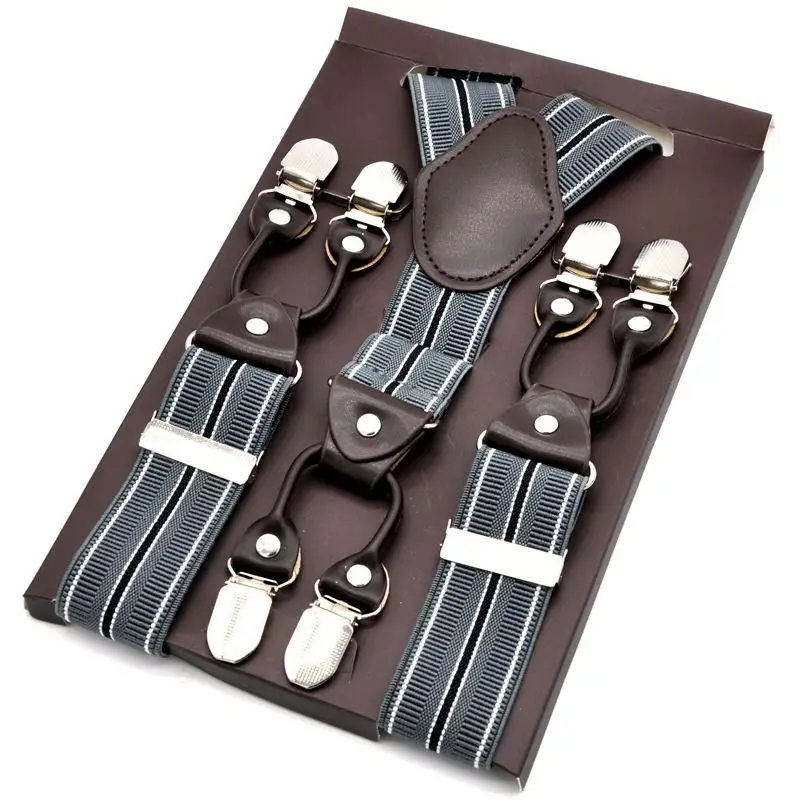 Подтяжки мужские кожаные в западном стиле 3 5x120 см|leather suspenders for men|brown leather