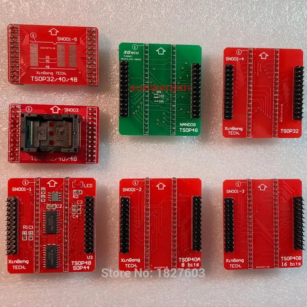 SN001+ NAND адаптеры TSOP32 TSOP40 SOP44 TSOP48 ZIF адаптер Комплект только для MiniPro TL866II плюс TL866A TL866CS программист