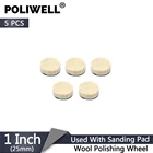 POLIWELL 5 шт. 1 дюйм 25 мм Флокирование полировальная подушечка из шерсти фетровый диск шлифовальный диск высокой плотности шерстяные подушечки для автомобиля стекло дерево