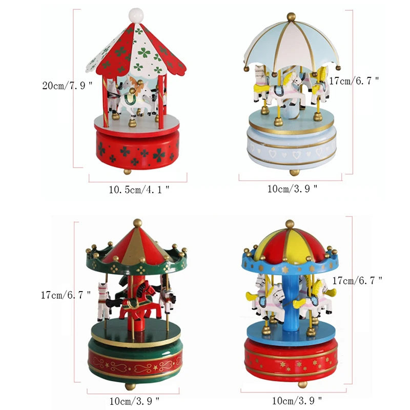 Простая деревянная музыкальная шкатулка Merry Go Round Carousel креативная домашний декор