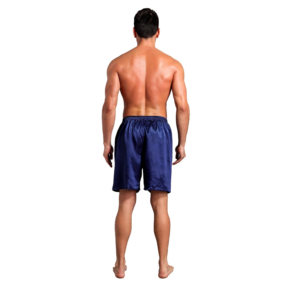 Летняя новая мужская однотонная атласная пижама пижамные штаны мужские