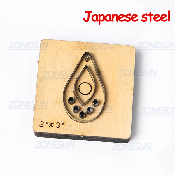 Japanese steel ZONESUN T1 DIY заказной резак для кожаных сережек вырезанные из кожи серьги для стального правила штамповочный станок пресс инструменты - Цвет: Japanese steel