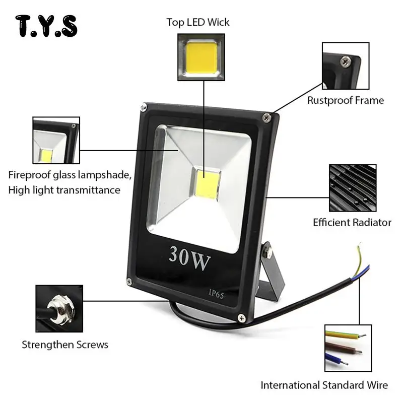 Waterproof LED Flood light 220V 50W 30W 10W Floodlight With Motion Spotlight Sensor Outdoor Lighting Projector Reflector Lamp |