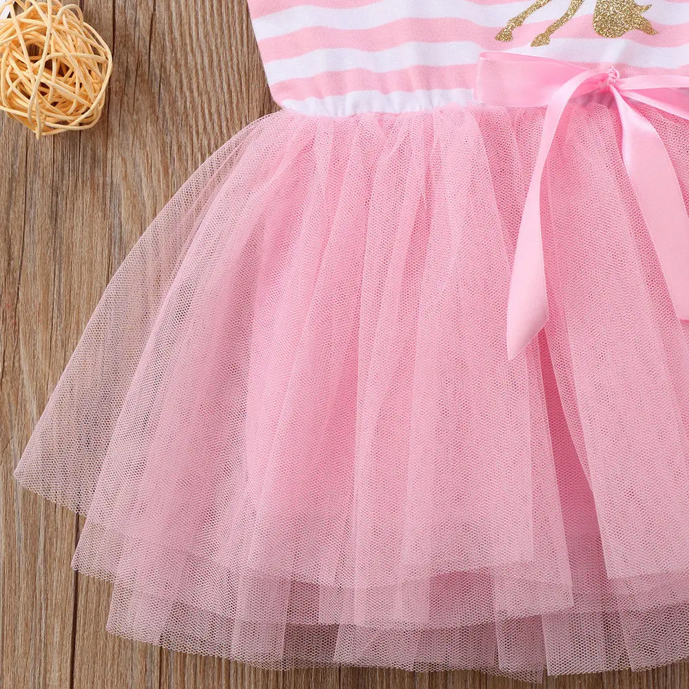 2018 Brand New Newborn Infant Child Sleeveless Princess Baby Girls Toddler Kids Dress Unicorn Casual Party Wedding Tutu 0-5Y | Детская