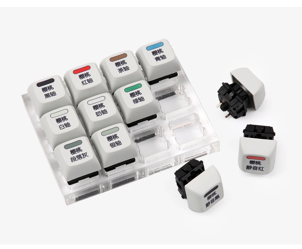 Cherry Profile 12 Switch Test With Acrylic Set Sublimation Keycap Key Puller Red Black Brown Blue White Grey Green Tester | Компьютеры и