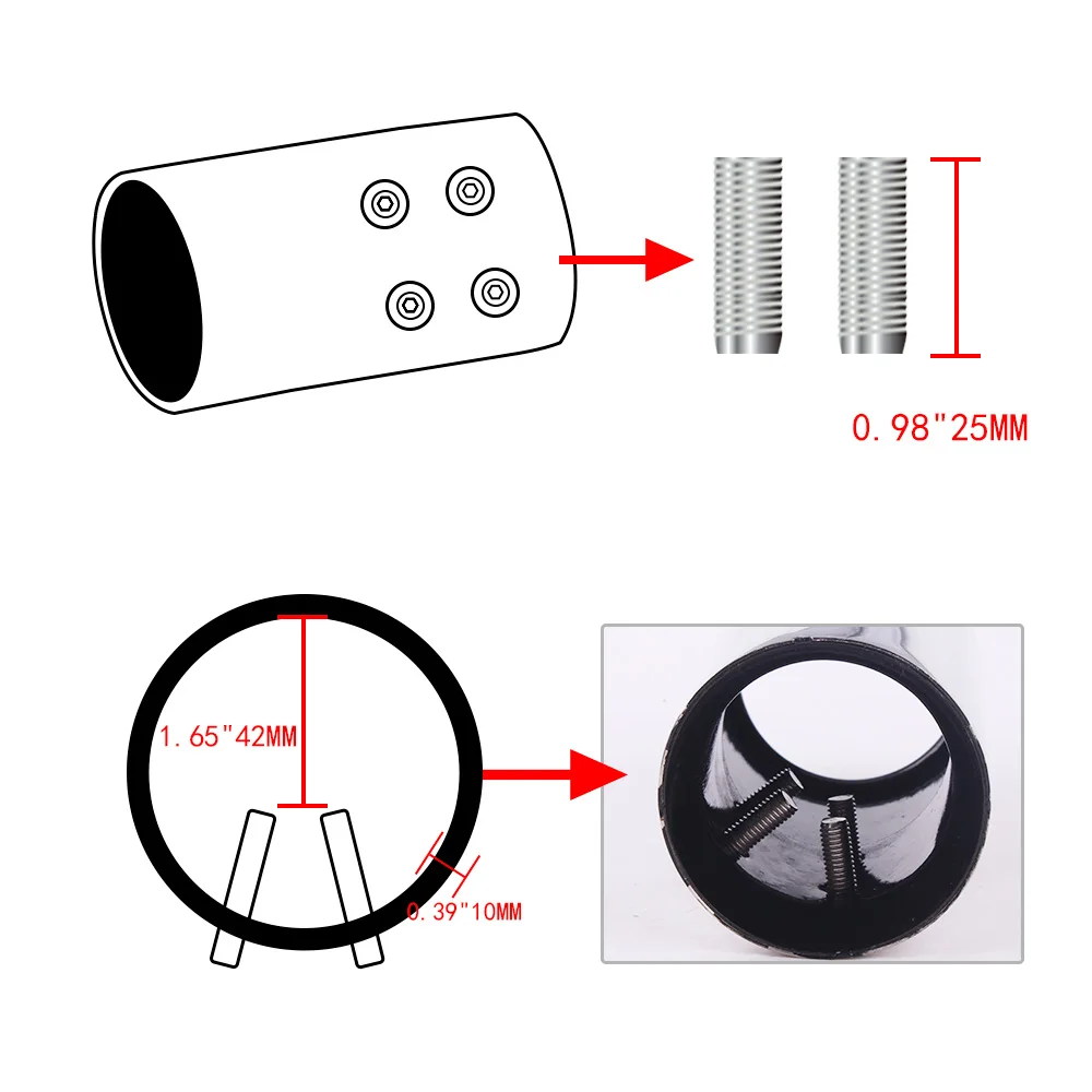 RASTP автомобильная хромированная плоская выхлопная труба из нержавеющей стали