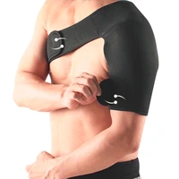 adjustable breathable gym sports care single shoulder support back brace guard strap wrap belt band pads black bandage menwomen