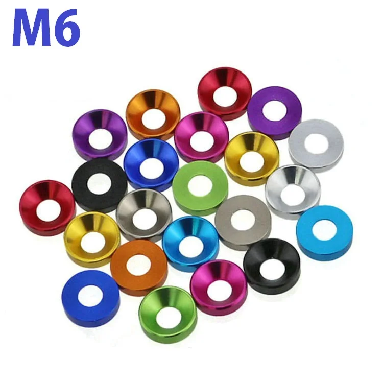 Высокое качество 50 шт./лот M6 черный/светло голубой/золотой/красный анодированный