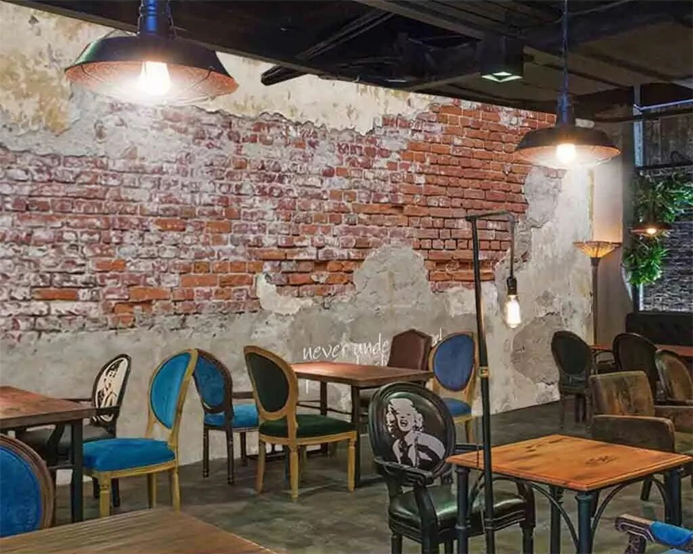 

beibehang Photo wallpaper custom retro cement brick wall brick pattern cafe KTV restaurant tooling background wall painting