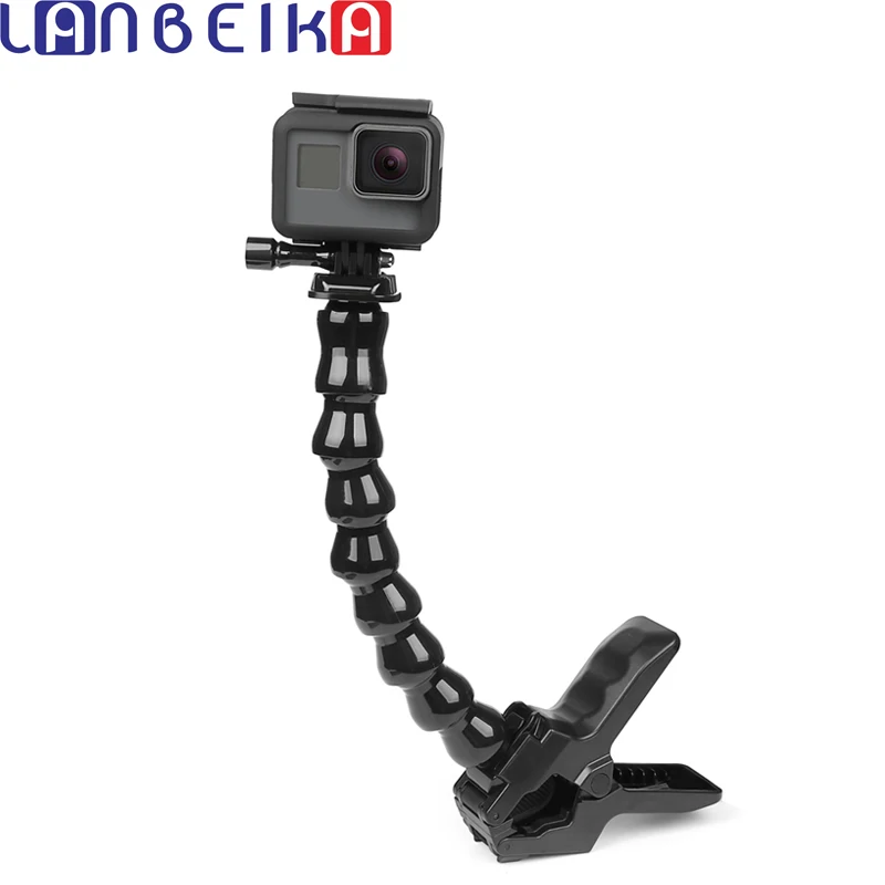 Гибкое зажимное крепление LANBEIKA с гибкой регулируемой шеей для GoPro Hero 10 9 8 7 SJCAM SJ4000
