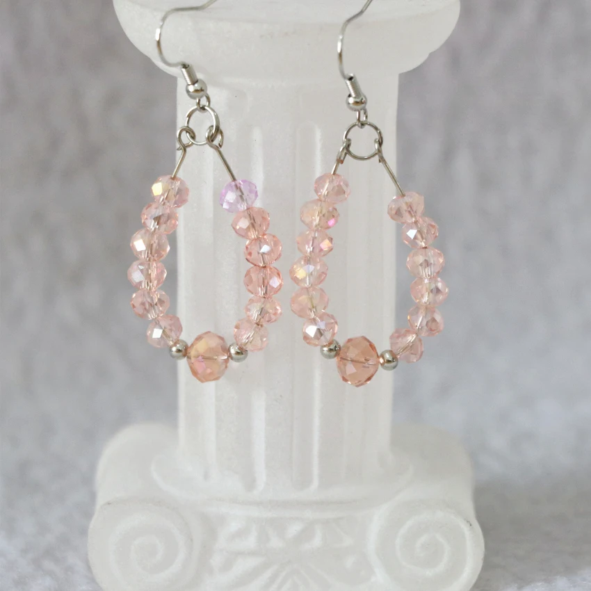 Высокое качество розовый Круглый Shell Имитация Жемчуга 5 рядов ожерелье хрусталя