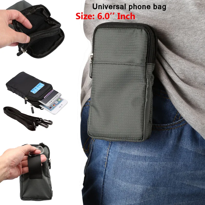 Universal Wallet Mobile Phone Bag Outdoor Army Cover Case Hook Loop Waist Pack For iPhone 6S 7Plus For Sony For Huawei mate 9