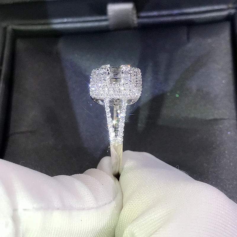 100% 18K 750Au золото Moissanite АЛМАЗНОЕ КОЛЬЦО D Цвет VVS с национальным сертификатом MO-H1006 |