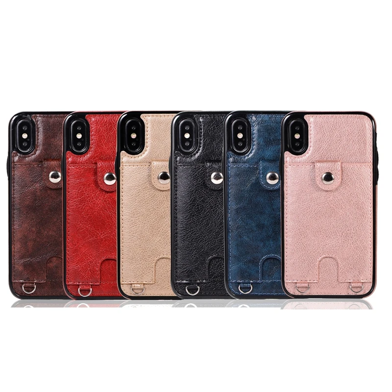 Флип-кейс с веревочным шнуром для iphone X XS XR Max чехол из искусственной кожи 6 6s 7 8 plus