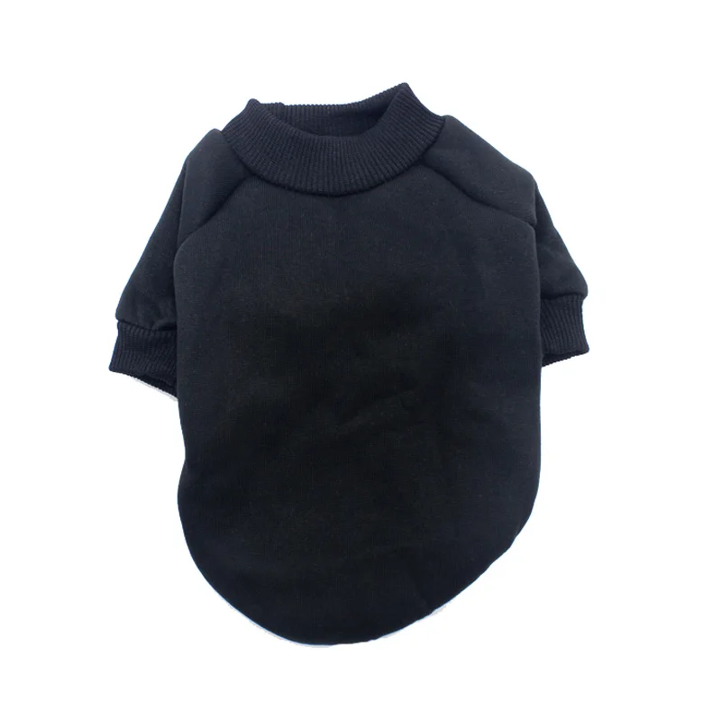4 Colors Solid Pet Dog Clothes Winter Small Dog Coat Soft Warm Puppy Sweatshirt For Yorkies Chihuahua Teddy - Цвет: Black