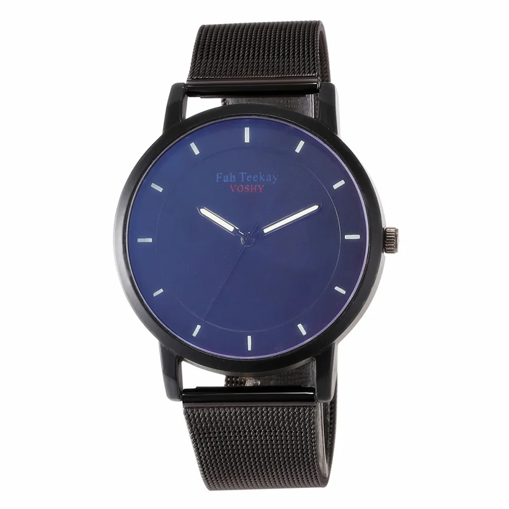 Мужские классические часы Reloj Mujer 2019 модные простые без цифровых весов с сетчатым