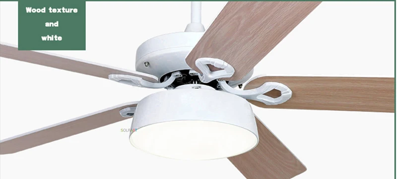wooden texture fan SOLFART потолочный вентилятор лампа современный вентилятор светильник немой натуральный ветер ce ul светодиодные лампы дерево или железо черный белый металлический подвес SLF9008 - Цвет лезвия: wooden texture fan