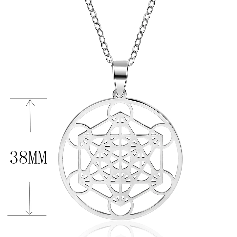 Кубический кубик Metatron из нержавеющей стали колье с шарнирным ангелом Sigil