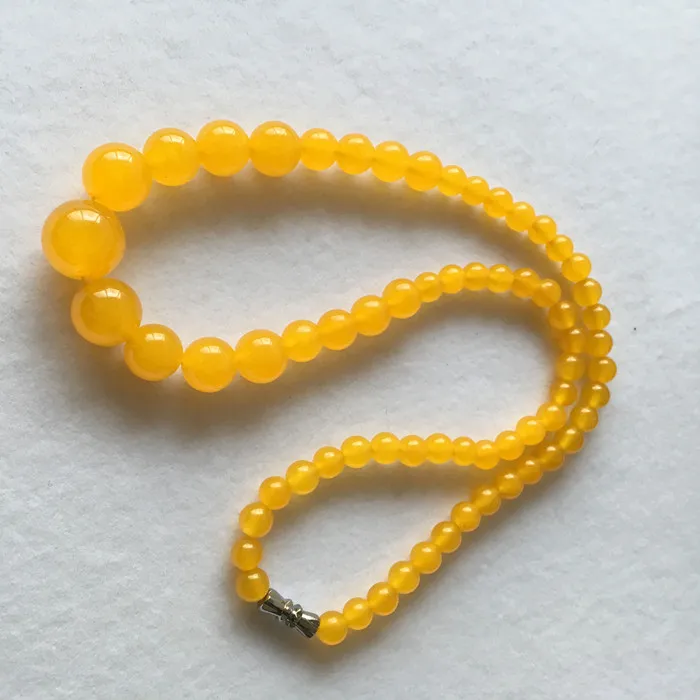Free Shipping 002754 6-14mm Natural Yellow stone Round Beads Necklace 17&quot | Украшения и аксессуары