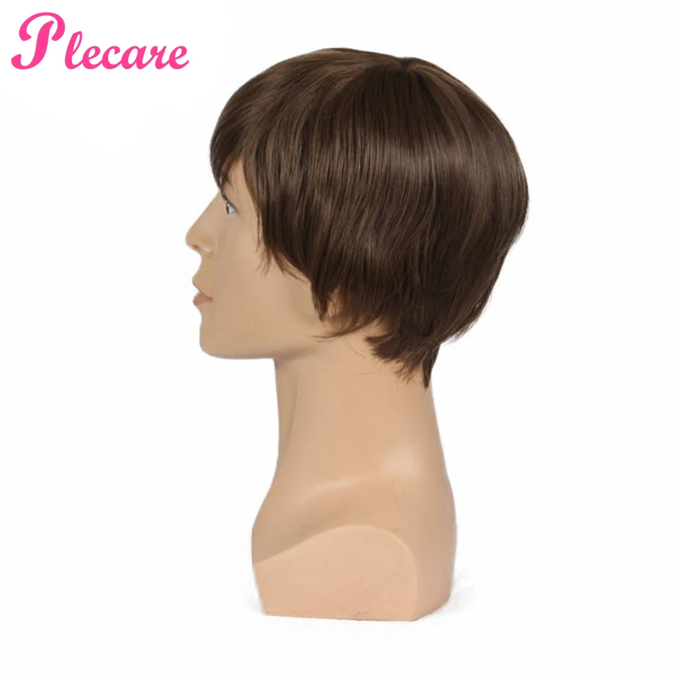 2 цвета 6 дюймов коричневый/Серебряный Ombre Striaght Synthetische Косплей парики Pruik voor Mannen