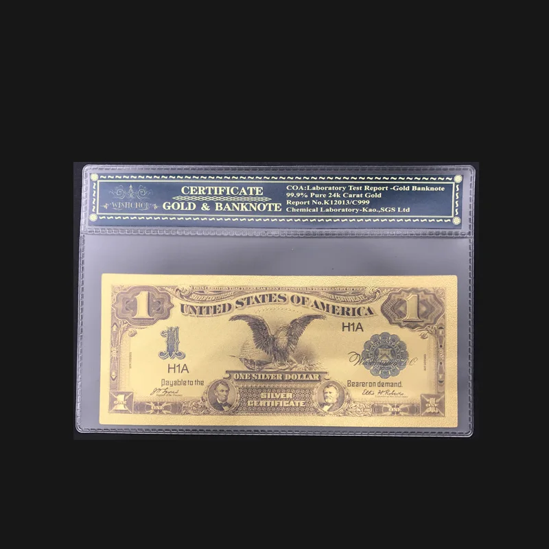 Wishonor горячая распродажа американская золотая банкнота 1899 год один доллар