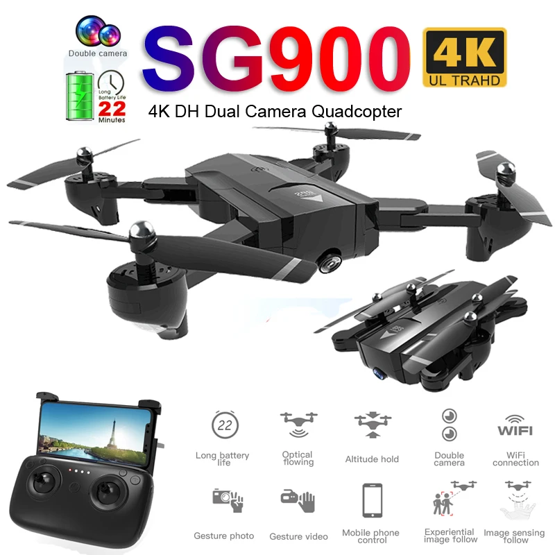 SG900 Профессиональный WiFi FPV Дрон 720P 4K HD Двойная камера оптическая воздушная видео