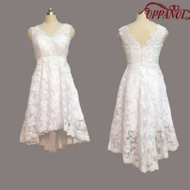 Простой Дизайн Короткие свадебное платье дешево v образным вырезом без рукавов