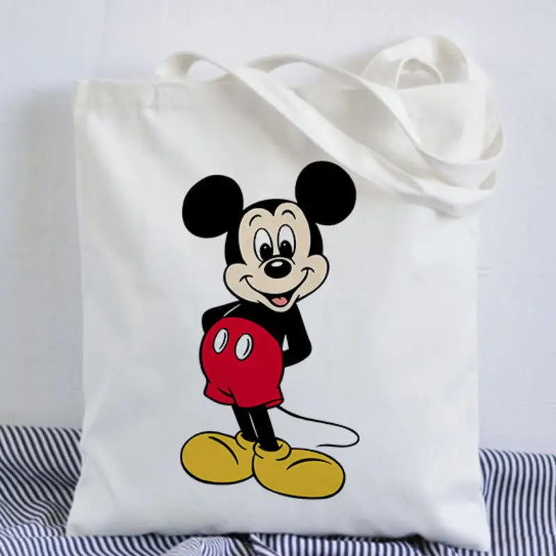 Disney Микки Маус мультфильм плюшевая женская сумка на плечо женская модная парусиновая Сумочка девушка подарок сумка шоппинг