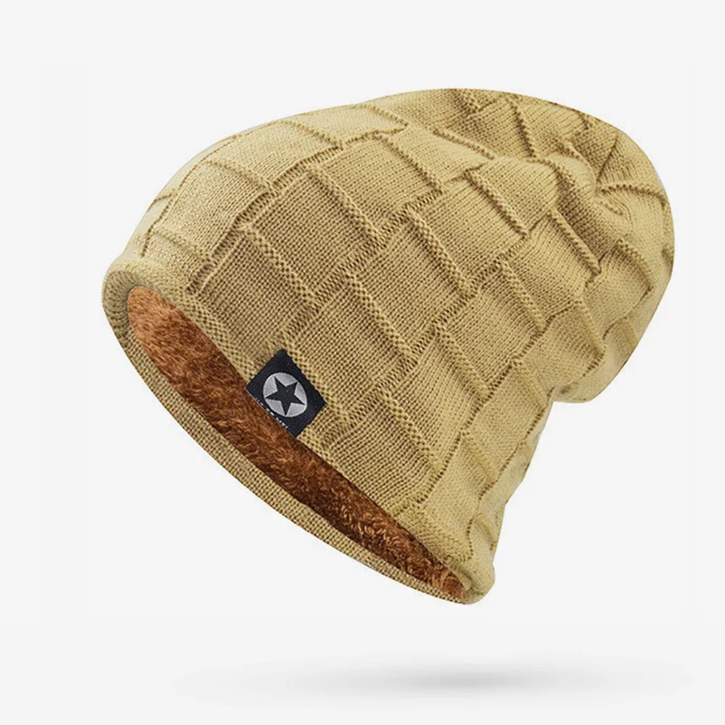 MAXMESSY Unisex Warmth Winter Hats Men Thicken Plus velvet Knitted Beanie Cap Soft Female Warm Cotton Hat ski Bonnet Caps N222 | Аксессуары