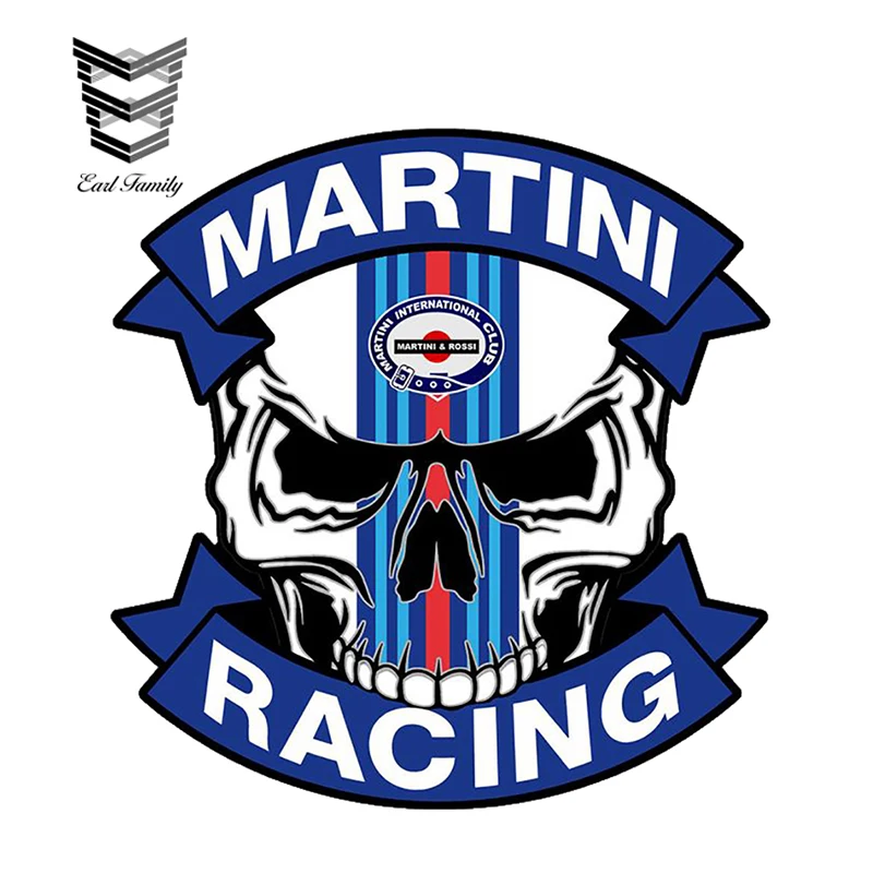 EARLFAMILY 13cm X 12.6cm Funny RACING Skull Vinyl Sticker Graphic Auto Motorcycle Tuning Decal Reflective Car Stickers | Автомобили и